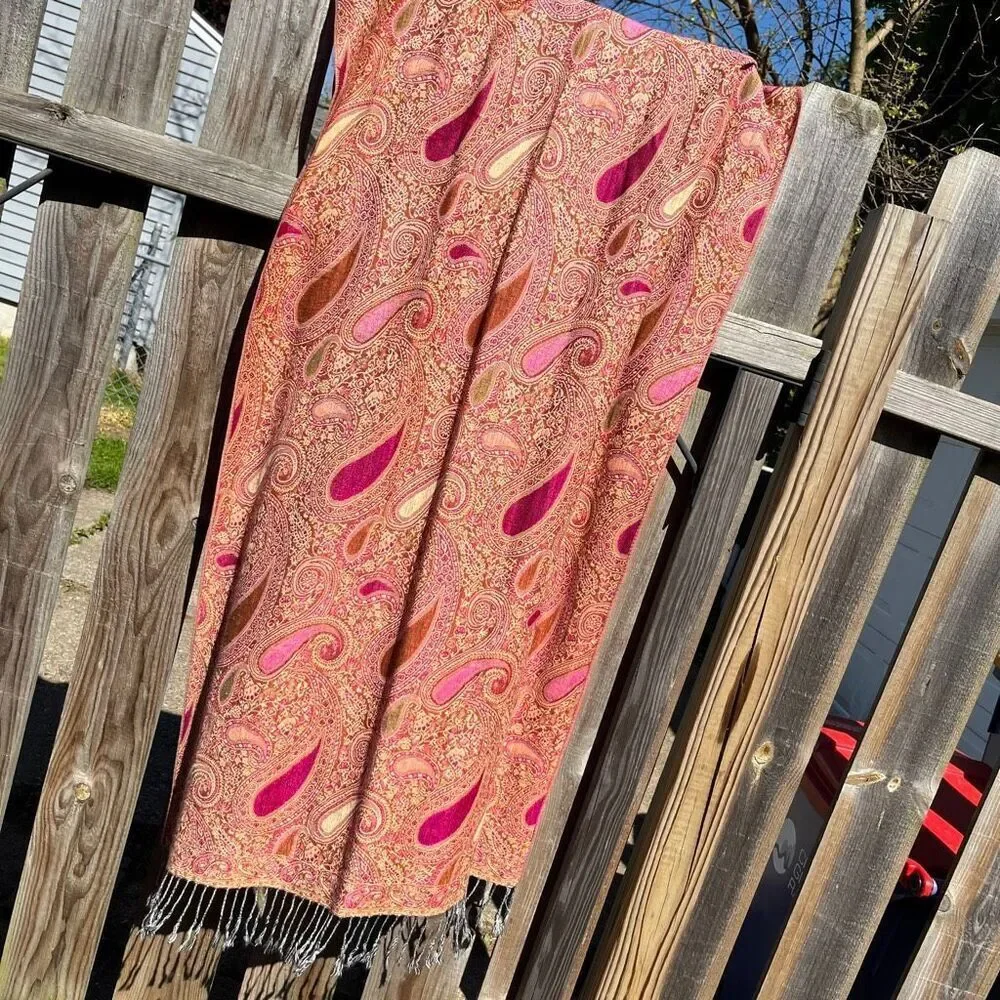 Paisley Fringe Shawl Wrap Boho Festival Travel Scarf Layer